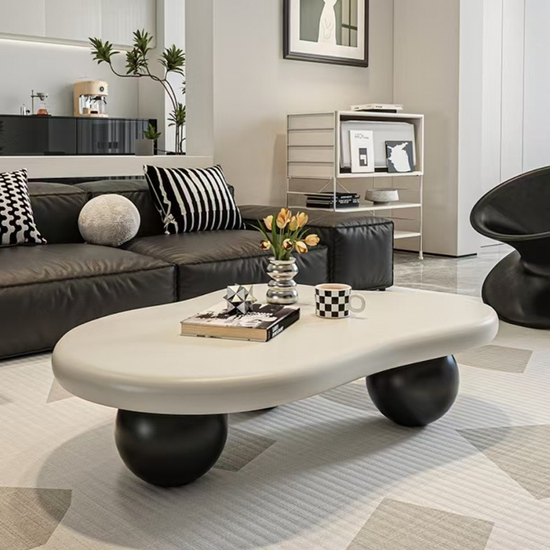 New Black and White Color Cloud Coffee Table Nordic Modern Simple High-End Home Cream Special-Shaped Living Room Creative Table