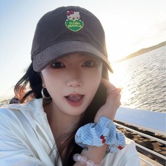 fever同款刺绣kiity猫棒球帽女ins复古春夏出游显脸小遮阳鸭舌帽