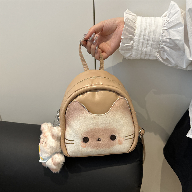 Estudiantes de clase gato tostado mochila de hombro personalidad femenina universal moda casual alta sensación mochila image 3