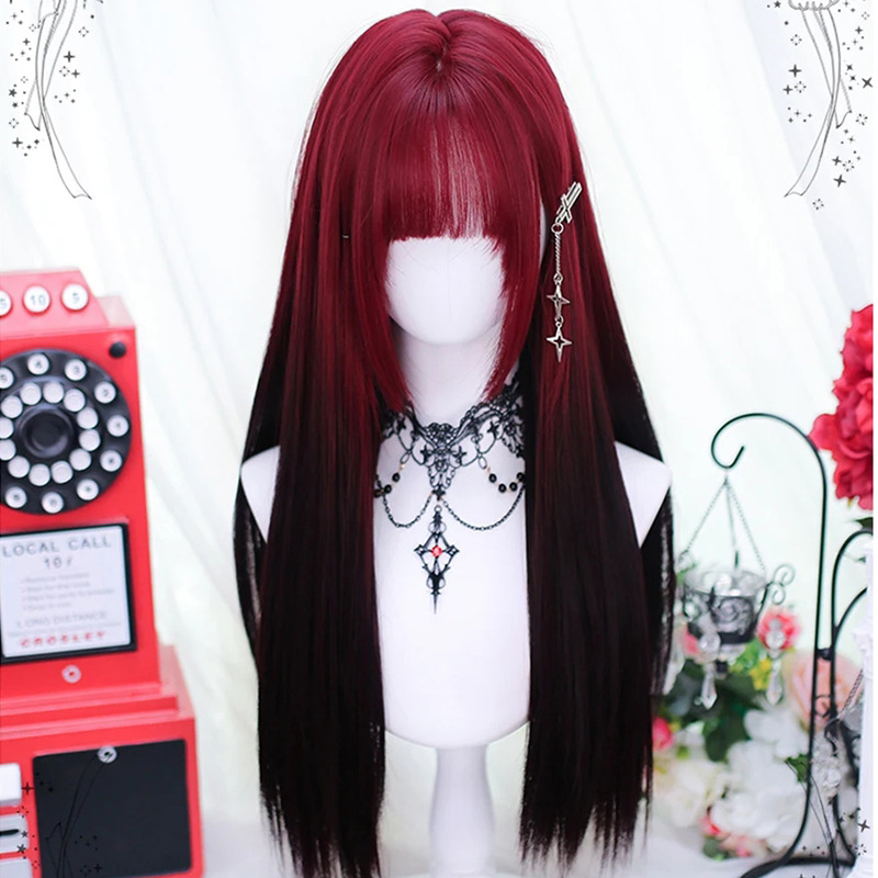 Peluca transfronteriza, pergamino femenino, juego de roles, fibra química teñida, accesorios de cine y televisión, peluca, peluca cos