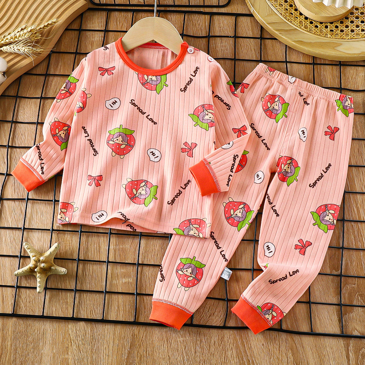 Primavera nueva ropa interior de algodón para niños pantalones de otoño pijamas para bebés ropa de casa para niñas ropa infantil