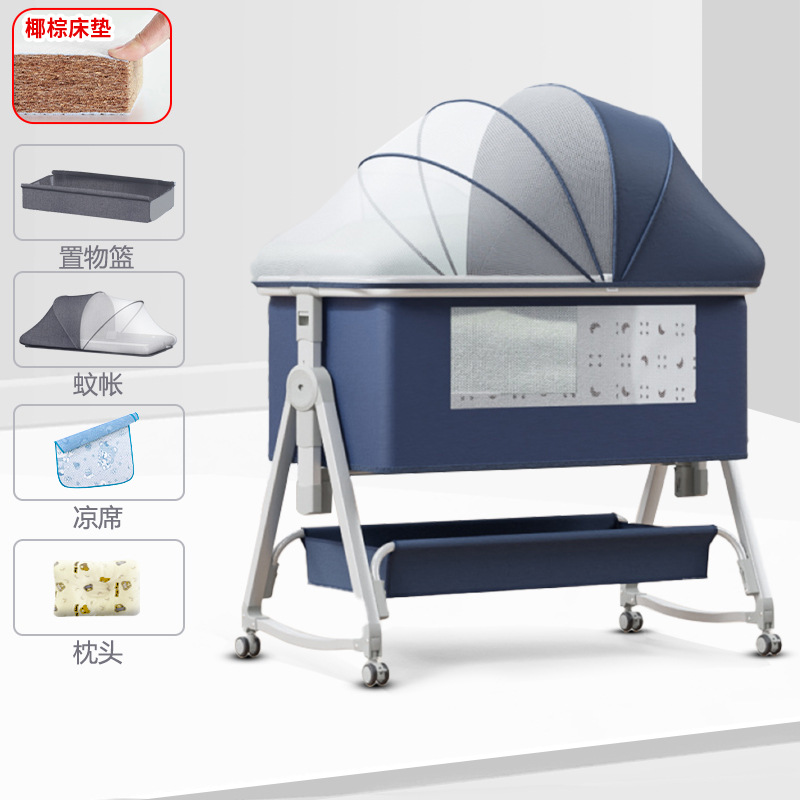 Cuna móvil Cuna portátil Cuna para bebé Cama plegable multifuncional bb Cama grande de costura para niños recién nacidos