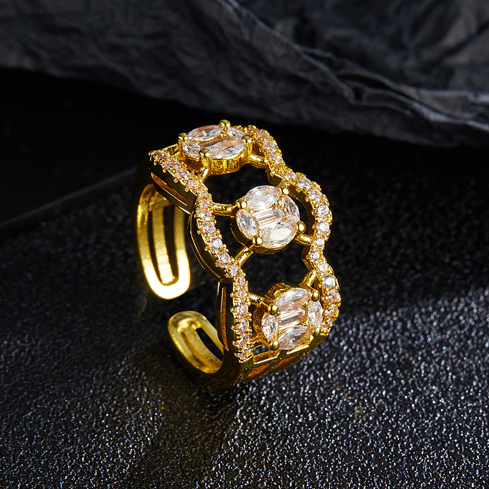 Hip Hop Live Instagram Style Fashion Versatile Zircon Index Finger Ring for Men and Women_voghion.com