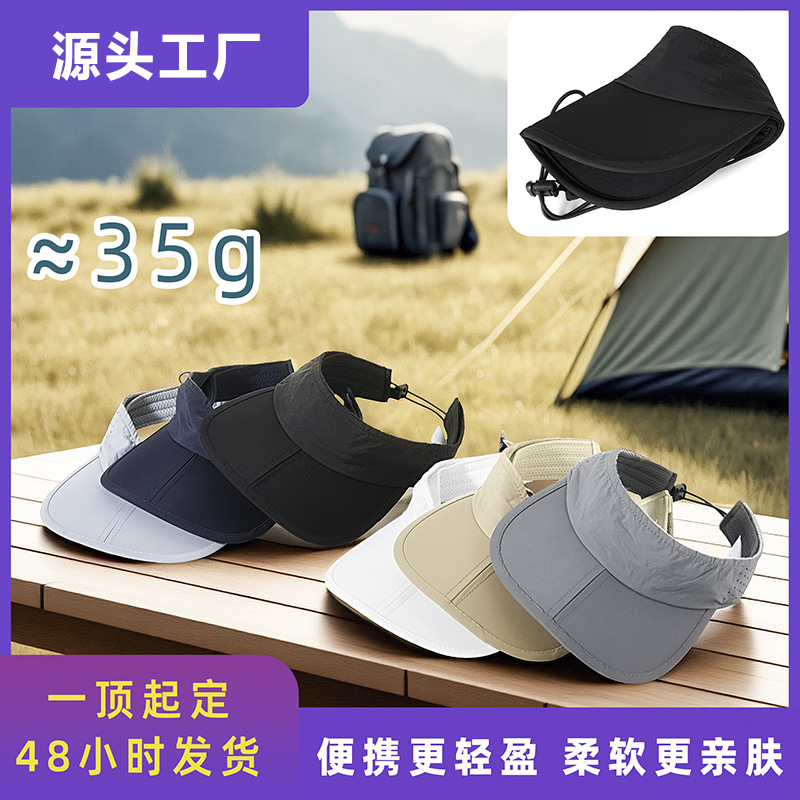 Summer Foldable Empty Top Hat, Lightweight, Simple, Quick-Drying Hat, Cycling Sun Protection Sun Hat, Women's Outdoor Sports Hat, Men's
