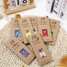 10粒圆形蜡烛求婚表白摆图牛皮纸盒蜡烛KTV酒店煮茶铝壳保温茶蜡