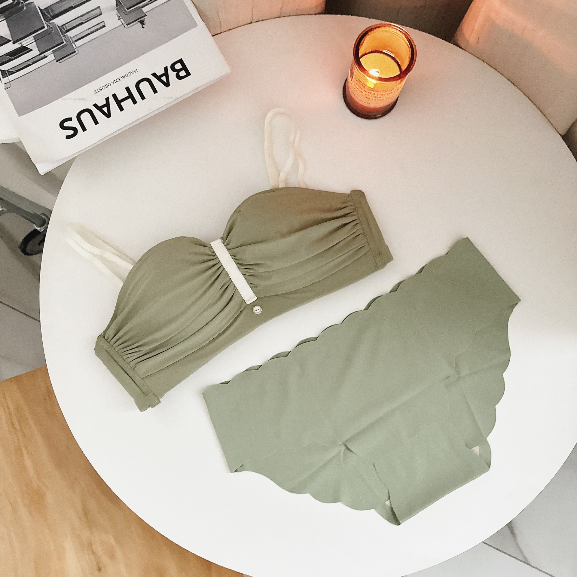 Ropa interior cómoda sin anillo de acero, pecho pequeño para niña, soporte superior, revestido lateral, sujetador de tubo fino antideslizante, sujetador invisible