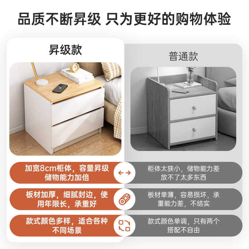 Mesa de cabezal de cama, gabinete lateral doméstico simple, mini armario de almacenamiento en línea, dormitorio, armario de almacenamiento en la cama, estantería de la sala de estar