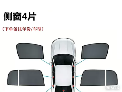for Mercedes-Benz A-Class, B-Class, C-Class, Car curtains - 4-side-panels-2-middle-panels-magnetic-attachment-with-encrypted-mesh-a-class-hatchback-w176-2013-2018-models