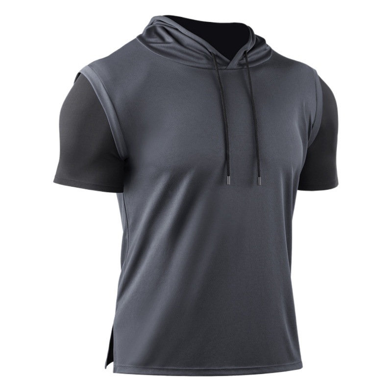Deportes Top verano moda Coreana de dos piezas de manga corta Camiseta de dos piezas de manga corta de secado rápido transpirable casual corriendo ropa de baloncesto
