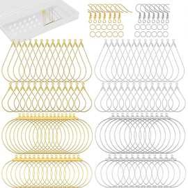 200pc 三角形椭圆水滴圆形衣架耳钩耳塞收纳盒套装 DIY耳饰配件