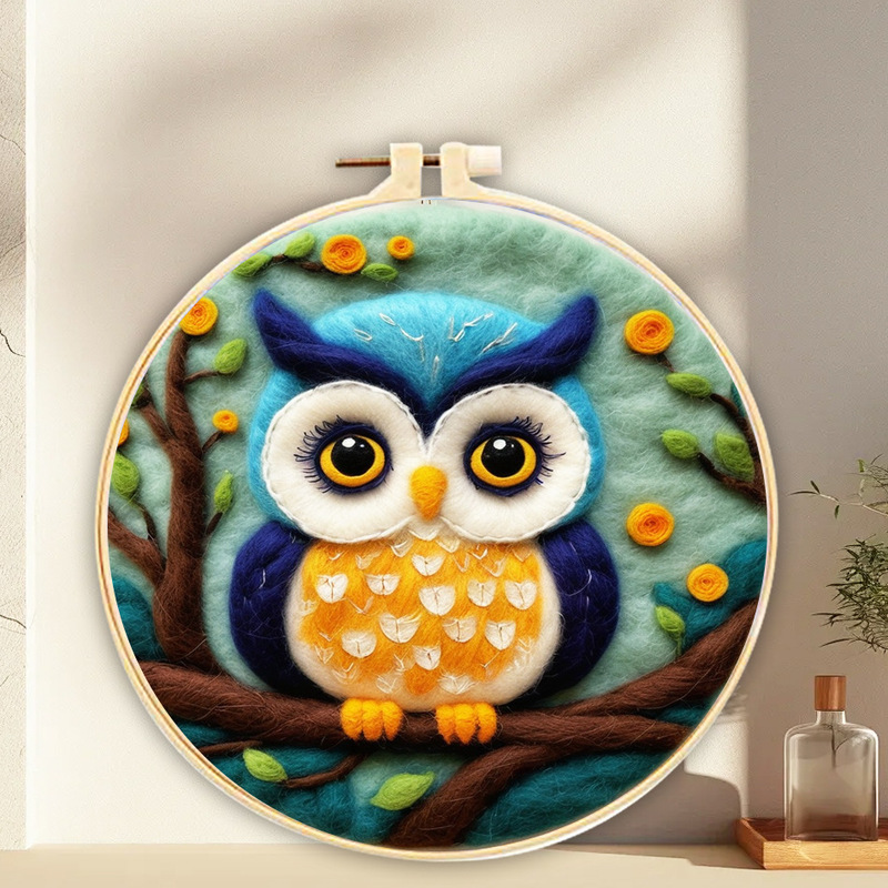 GATYZTORY needle felt entry wool felt painting with embroidery frame needle felt supplies for beginners home