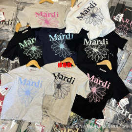 韩版现货Mardi短袖T恤夏季新款小雏菊印花修身辣妹风休闲短款上衣