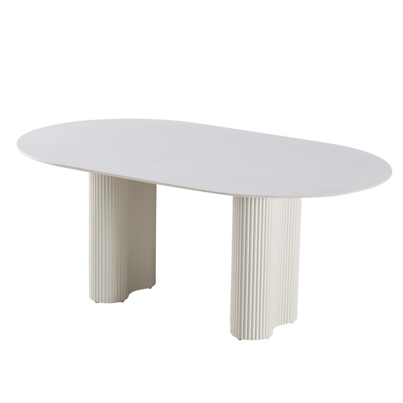 Mesa de comedor moderna y simple de tabla de roca casera estilo medieval nueva mesa de comedor casera hermosa mesa de piernas de maní