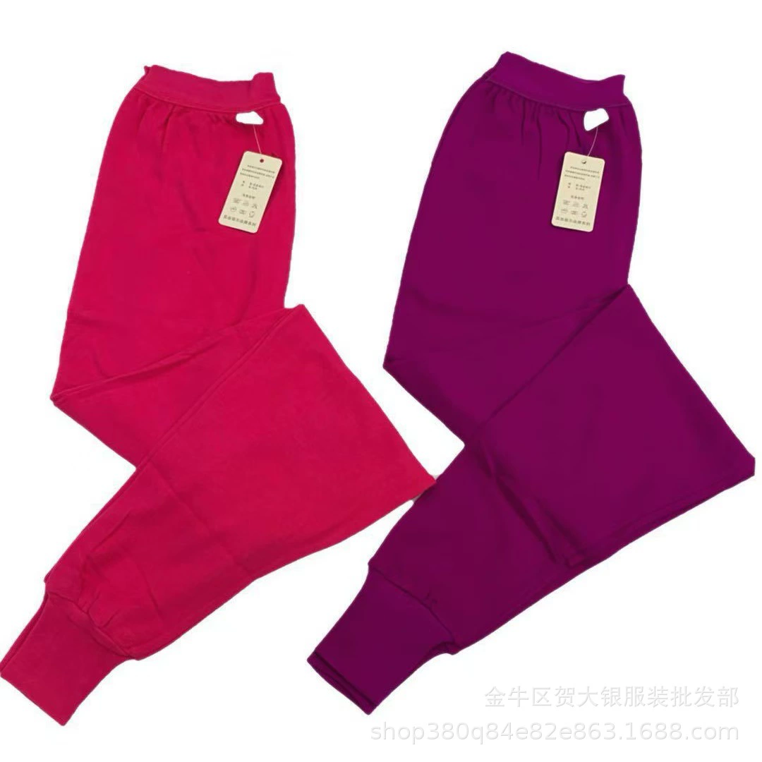 Хлопковые осенние брюки для женщин среднего и старшего возраста 2024 года, однотонные хлопковые базовые брюки большого размера для мам, оптовые поставки для уличных рынков.