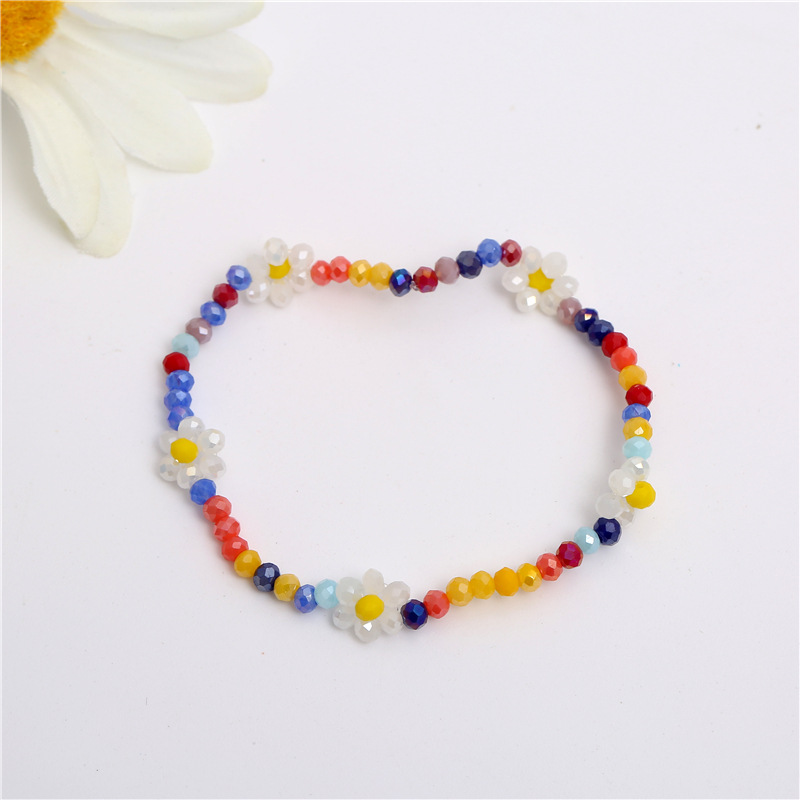 F2208001 混色红色 小花水晶手链 2022.08.2