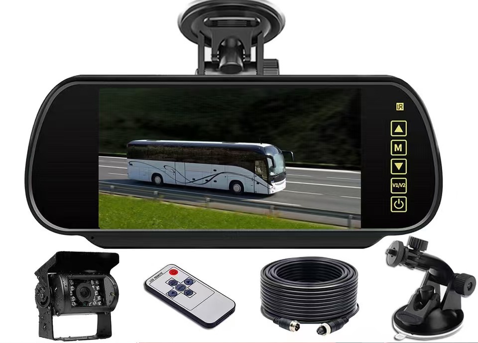 7-inch rearview mirror display with mp5 car Bluetooth SD/USB interface reversing image HD FM transmitter