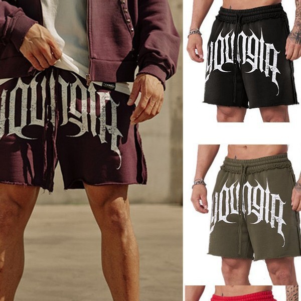 YOUANGLA American Fitness Shorts Running Training Sports Summer Casual terry Cotton Men's Loose Quad Pants