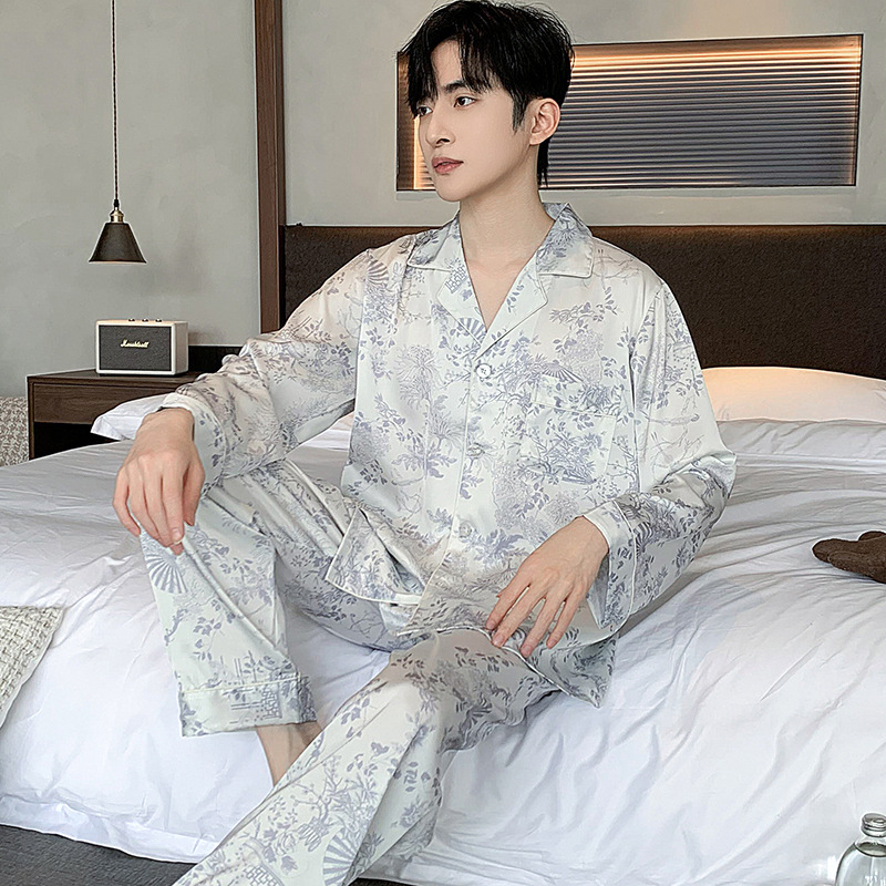 클래식 프린트 남성용 긴팔 바지