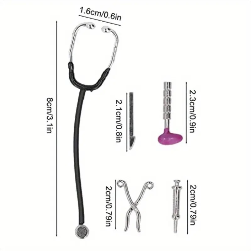 1:12 casa de muñecas mini modelo Hospital escena accesorios estetoscopio cuidado herramientas 5-piece set ~