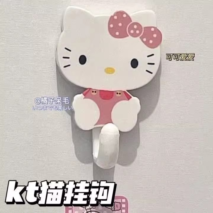 かわいいクリエイティブフックハローキティ家庭用重量漫画寮フック無痕装飾強重量フック|undefined