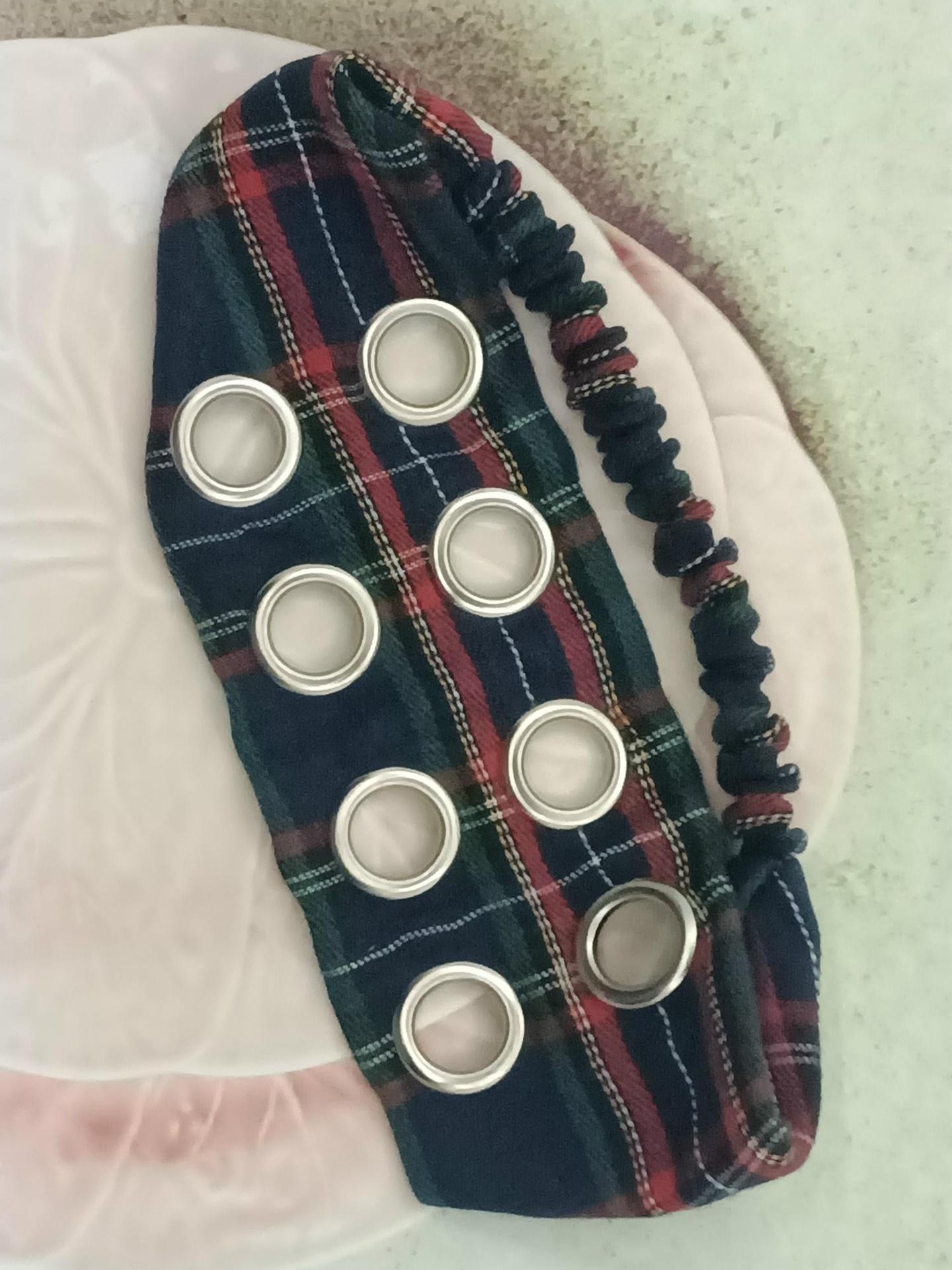 HW250602-37.5+6x9cm苏格兰布8气眼头带-I