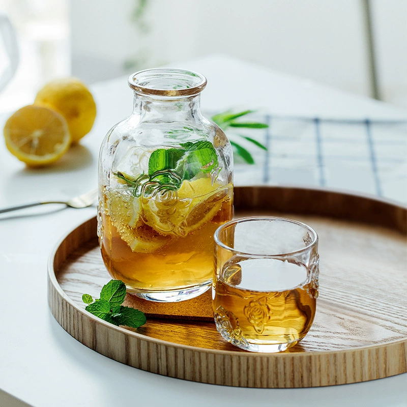 Европейский ретро-эмбоссированный цветочный горшок-чашка, большой объем, стеклянный чайник для холодной воды, домашний соковыжималка, набор для холодных напитков оптом