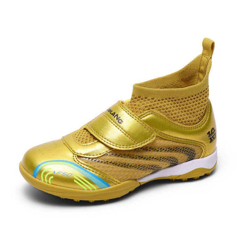 Zapatillas de Fútbol de Caña Alta para Niños TF, Suela de Caucho y Malla, Transpirable, para Césped Artificial