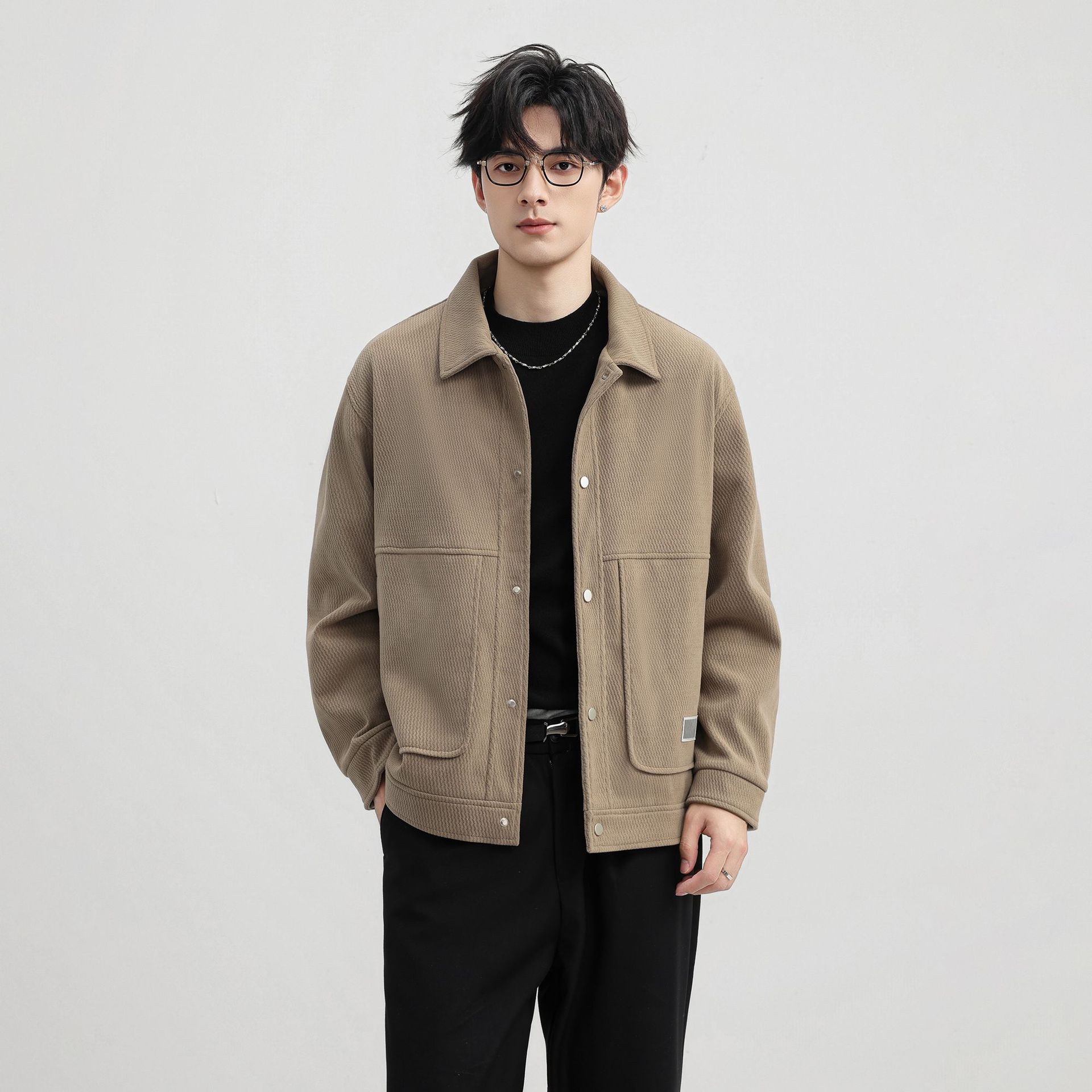 Otoño Meirard Retro High Street Inclined Striped Large Jacket Hombre Casual Jacket de moda