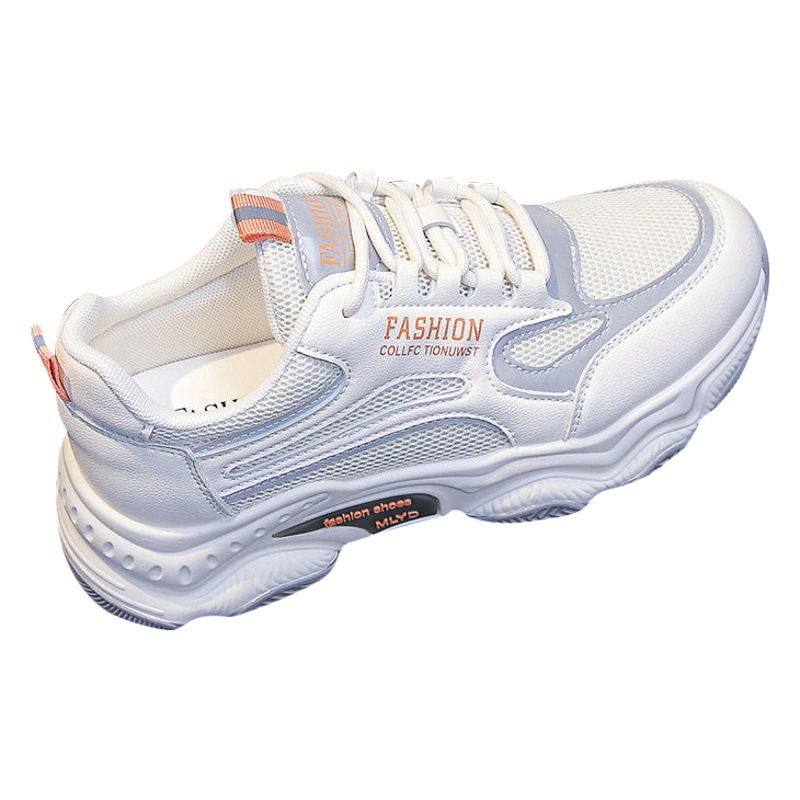 Zapatos deportivos transfronterizos, zapatos de papá con suela gruesa, zapatos casuales de suela suave para mujer para todas las temporadas, zapatos blancos de moda, productos transfronterizos de alta demanda.