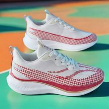 2025新款外贸大码春季透气网面情侣运动鞋男超轻爆米花软底跑步鞋