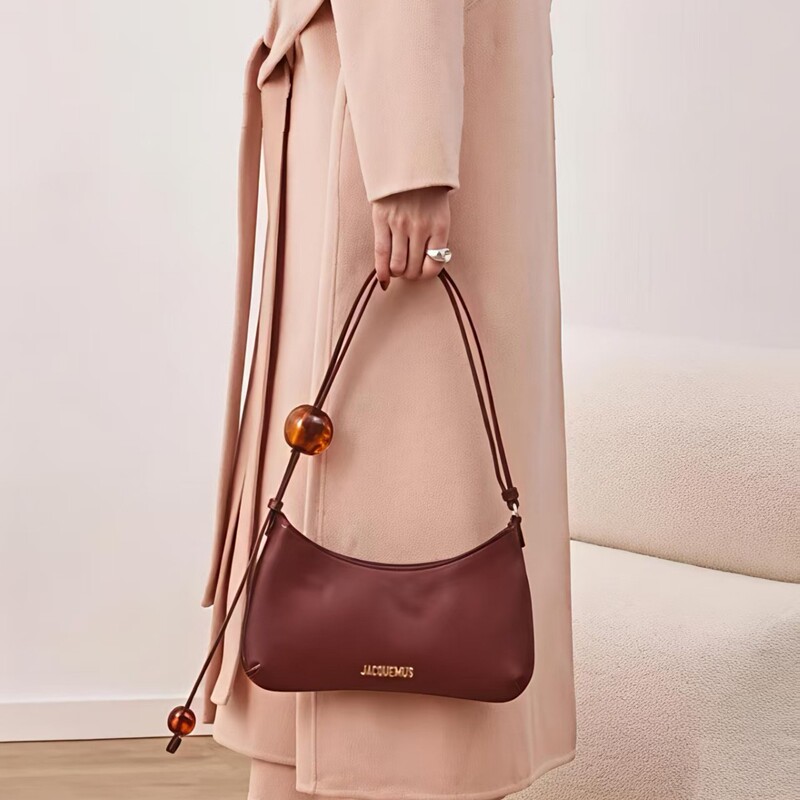 [In Stock] New Jacquemus French Vintage Baguette Bag with Beading, High-end Single-shoulder Handbag and Underarm Bag
