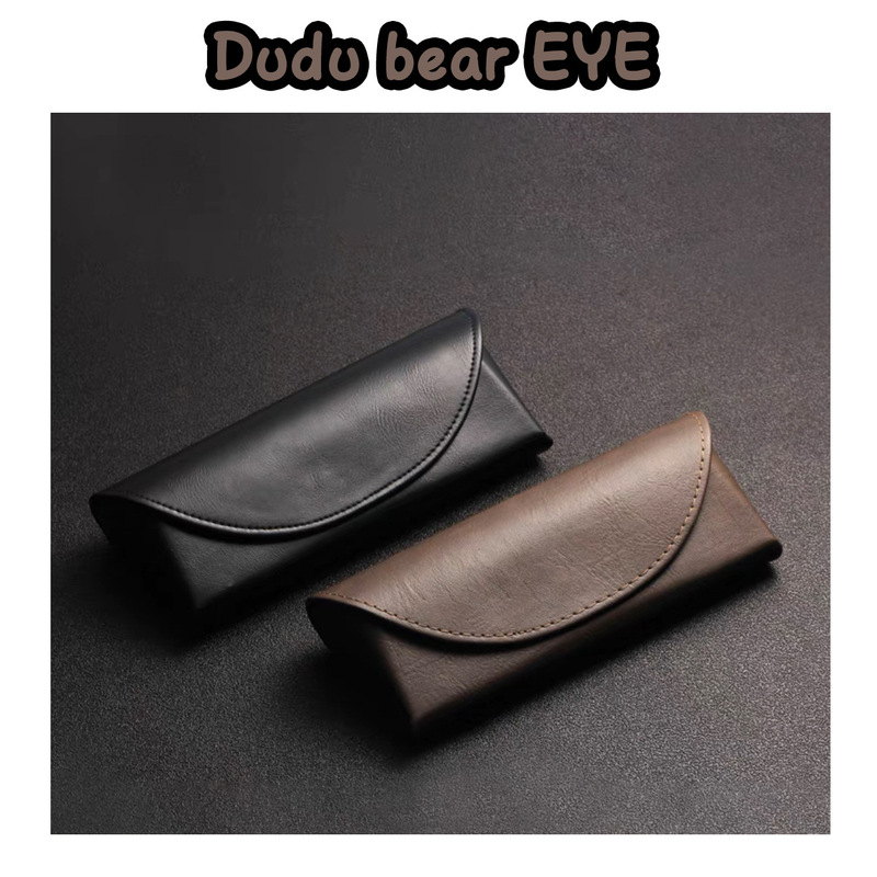 Sheep leather handmade box high-value high-end sense portable compression-resistant lightweight men's and women's high-end vintage sunglasses glasses box