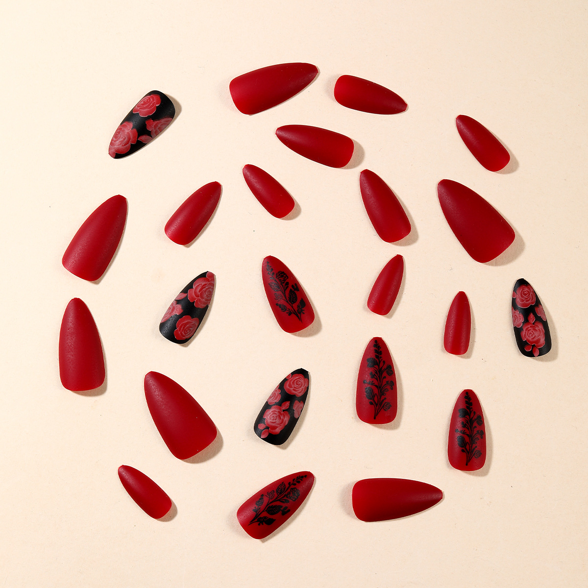 Plastic Material Rose Plastic Press-on Nails