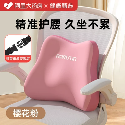 Backrest for Long Sitting Posture Waist support - adjustable-straps-for-fixed-sakura-pink