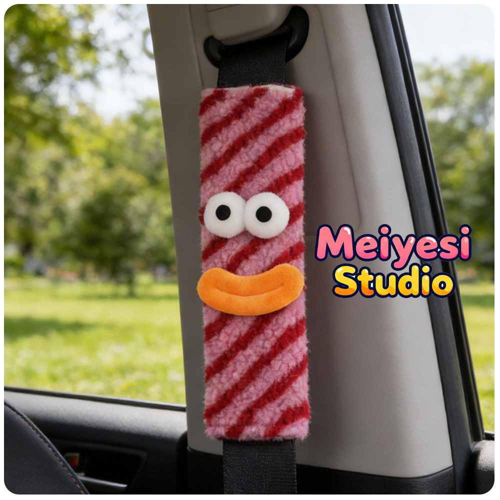 Funda Protectora para Cinturón de Seguridad de Felpa Sintética Decorativa para Auto image 2
