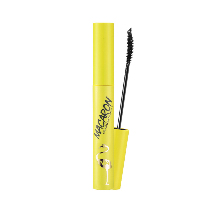 Flamingo macaroon mascara small brush head slender thick curled eyelash cosmetics manufacturers