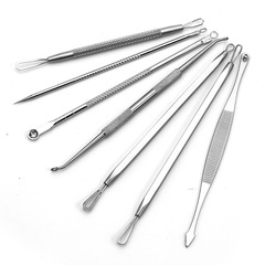 Factory Stainless Steel Acne Needle 7-Piece Set Skin Suit Acne Sucker Blackhead Extractor Beauty Set