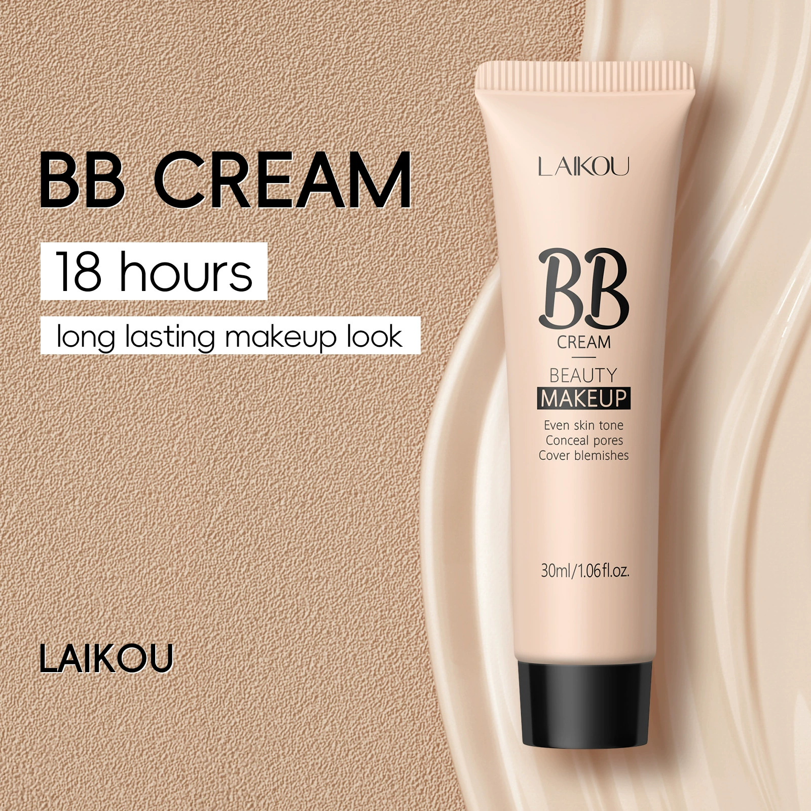 BB-крем (LAIKOU) 30 мл, естественный макияж, 9 экспортных оттенков