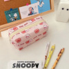 Cartoon fuchsia pencil case, capacious cute rabbit for elementary school students, storage system, with little bears, wide color palette