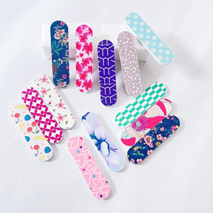 Nail Salon New Printed Double-Sided Polishing Manicure Sandpaper 6cm Mini Polishing Strip Manicure Eva Supplies