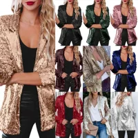 AliExpress Ebay Европейские и американские повседневные топы с блестками, элегантный маленький пиджак с длинными рукавами и лацканами в пригородном стиле