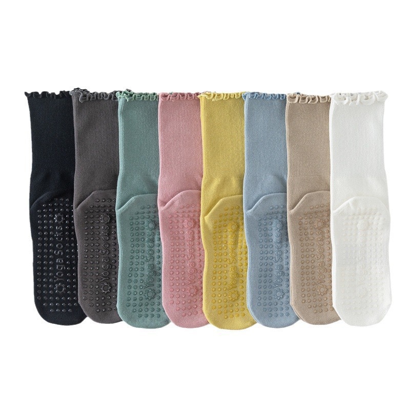 Spring and Summer Yoga Socks Mid-Tube Boneless Ear Sports Non-Slip Running Pilates Thin Shock-Absorbing Fitness Socks