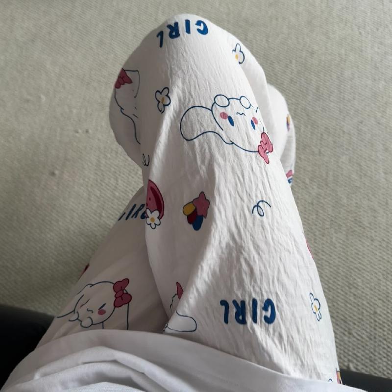 Primavera y verano · Pantalones de pijama casuales para mujeres pantalones a prueba de mosquitos rojos en línea 2025 nuevos pantalones caseros para llevar