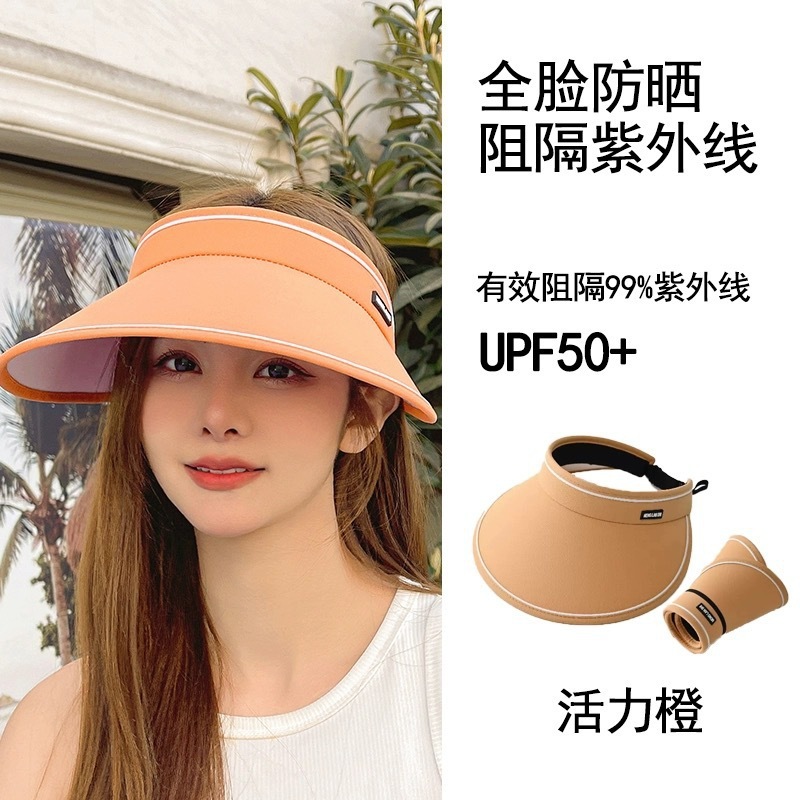 中空帽子女性の夏の日焼け止め麦わら帽子抗 UV 大きなつばサイクリングロールアップ収納サンハット UV サンハット|undefined