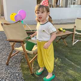 女童套装冰丝2025新款宝宝柔软两件套小童夏装休闲童装洋气童装潮