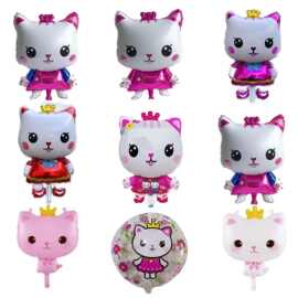 铝膜卡通玩具kt猫气球皇冠天使猫凯蒂猫派对背景节日装饰布置充气