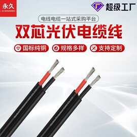 加工定制H1Z2Z2双芯镀锡铜光伏线太阳能专用电缆TUV认证直流线黑