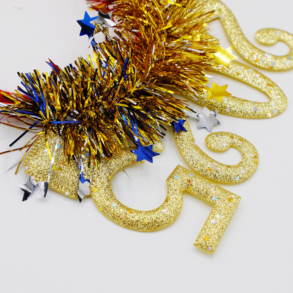 2025 Happy New Year Eve Hairbands Glitter Headband 2025 Holiday Headpiece for Christmas Party Supplies Decorations_voghion.com