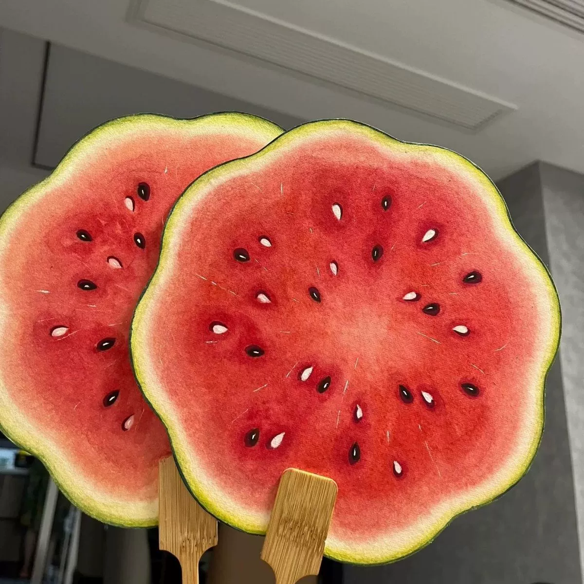 Маленькая красная книга с той же ручной росписью ветер и веер арбуз летом