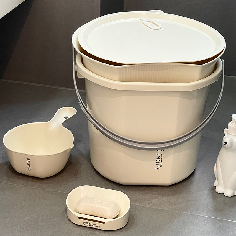 cubeta de agua gruesa cubeta de almacenamiento multifuncional portátil cubeta de baño de plástico cubeta de lavandería cubeta image 4